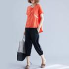 Set : Plain Short-sleeve T Shirt + Plain Capri Pants