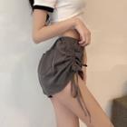 Drawstring Wide-leg Hot Pants