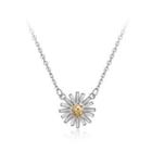 925 Sterling Silver Fashion Elegant Chrysanthemum Pendant With Necklace Silver - One Size