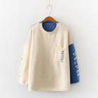 Color Block Japanese Character Sweater