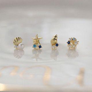 Seashell Sterling Silver Ear Stud