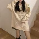 Cut Out Sweater Beige - One Size