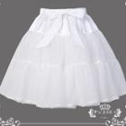Bow Accent Petticoat Skirt White - One Size