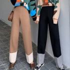 High-waist Color Block Knit Pants