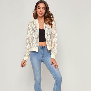 Jacquard Bomber Zip Jacket
