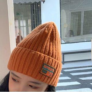 Lettering Applique Knit Hat