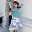 Long-sleeve T-shirt / Shirred Tank Top / Tie-dyed A-line Skirt