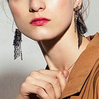 Alloy Rhinestone Lace Fringed Earring