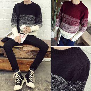 Color-block Round-neck Sweater