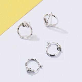 925 Sterling Silver Knot Hoop Earring