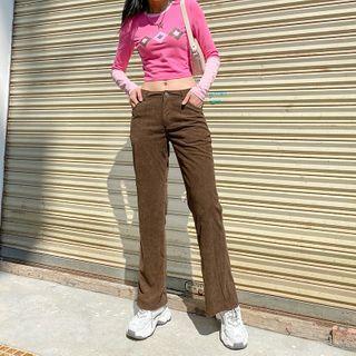 Corduroy Straight Fit Jeans / Long-sleeve T-shirt