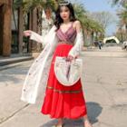 Spaghetti Strap Midi Sundress / Light Jacket