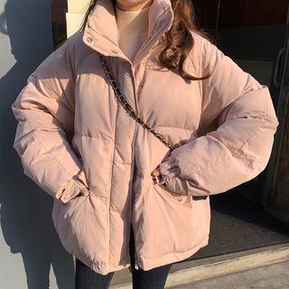 High-neck Loose-fit Cardigan
