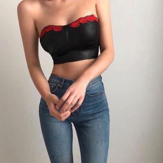 Rose Print Tube Top