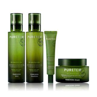 Kwailnara - Puretem Purevera Set: Skin 130ml + Emulsion 130ml + Cream 50ml + Soothing Gel 25ml + Skin 15ml + Emulsion 15ml + Cream 5ml + Essence 5ml