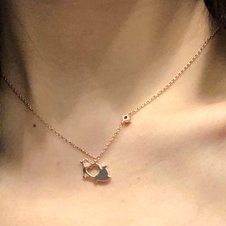 Rhinestone Pig Pendant Choker Necklace 1 Pc - Choker - Pig - One Size