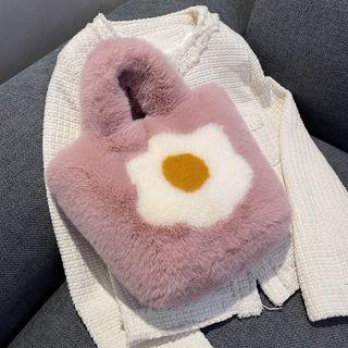 Egg Print Fluffy Hand Bag