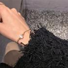 Faux Cat Eye Stone Alloy Bracelet 704 - Gold - One Size