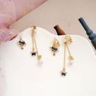 Non-matching Faux Pearl Alloy Planet Fringed Earring