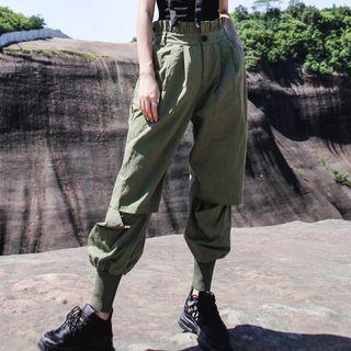 Ripped Frill Trim Harem Pants