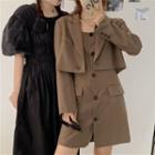 Cropped Single-button Blazer / Buttoned Mini Shift Dress