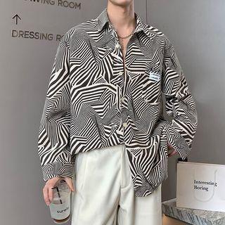 Long-sleeve Zebra-print Shirt