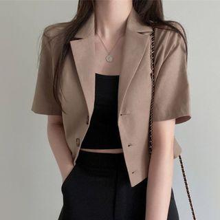 Short Sleeve Single-breasted Blazer