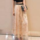 Sequin Star A-line Maxi Mesh Skirt