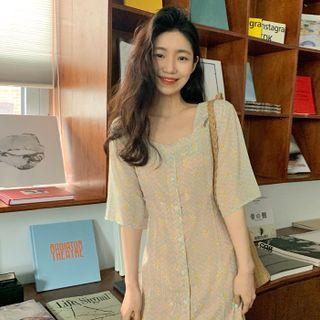Button-up Pattern Dress