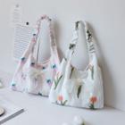 Ribbon Flower Print Tote Bag