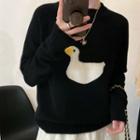 Small Duck Pattern Knit Top