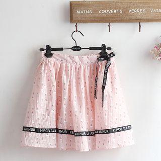 Lettering A-line Skirt Pink - One Size