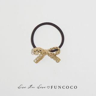 Ribbon Hair Tie Gold - One Size