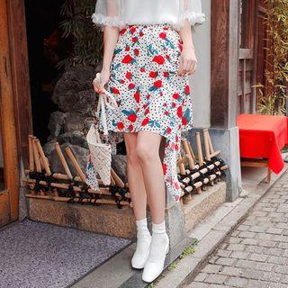 Handkerchief-hem Rosette Skirt