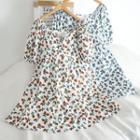 Short-sleeve Mango Print A-line Dress