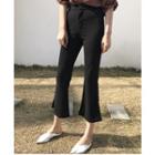 Slit-side Cropped Boot Cut Pants