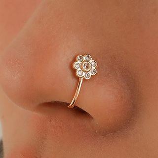Flower Rhinestone Nose Ring