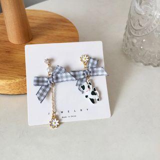 Animal Ribbon Asymmetrical Alloy Dangle Earring