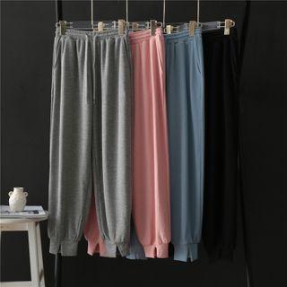 Plain Slit Sweatpants