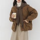 Set: Buttoned Padded Jacket + Scarf