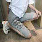 Lettering Knee-length Leggings