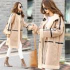 Buckled-neck Faux-shearling Coat