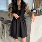 Mock Two-piece Color Panel Dress