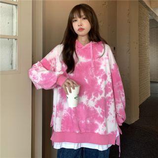 Mock Two-piece Tie-dye Hoodie