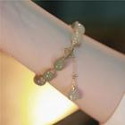 Bead Bracelet Green & Gold - One Size
