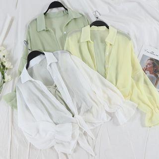 Plain Single-breasted Shirt