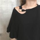 Loose-fit Cutout Short Sleeve T-shirt