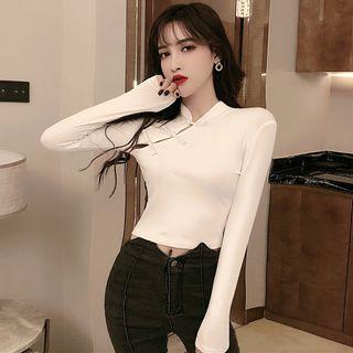 Frog Buttoned Cropped Top