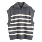 Collared Striped Sweater Vest
