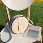 Contrast Trim Round Zip Crossbody Bag